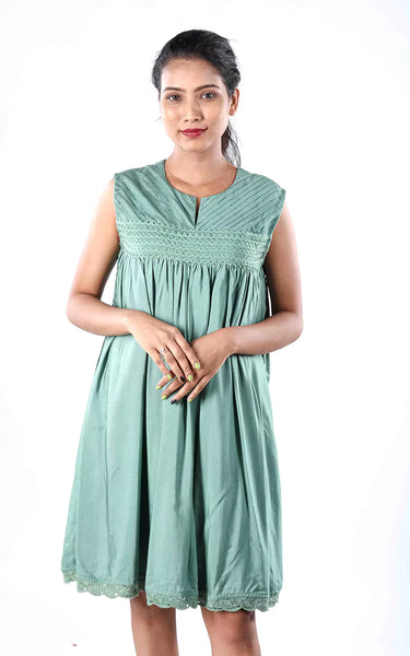 Tussar Staple Sleeveless A-line Tunic